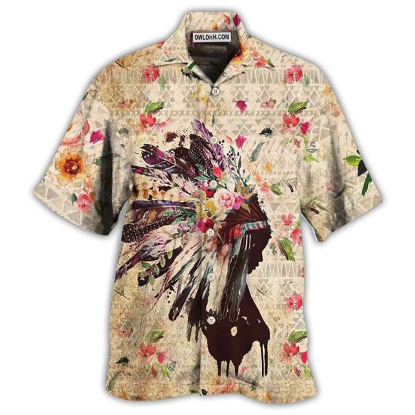 Native Girl Flowers Floral - Hawaiian Shirt Jezsport.com