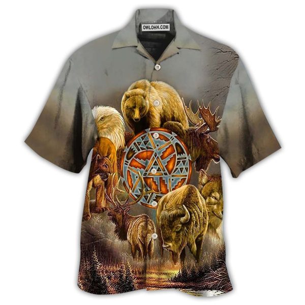 Native Style Love Peace Cool Animals - Hawaiian Shirt Jezsport.com