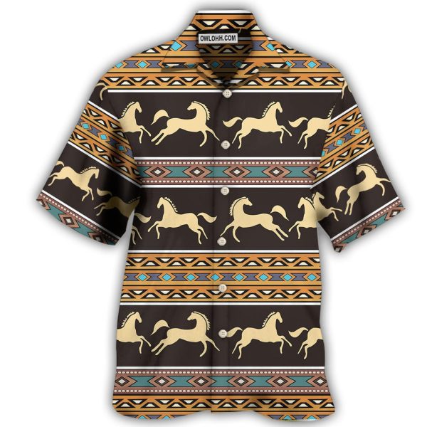 Native Style Love Peace Horse Pattern - Hawaiian Shirt Jezsport.com