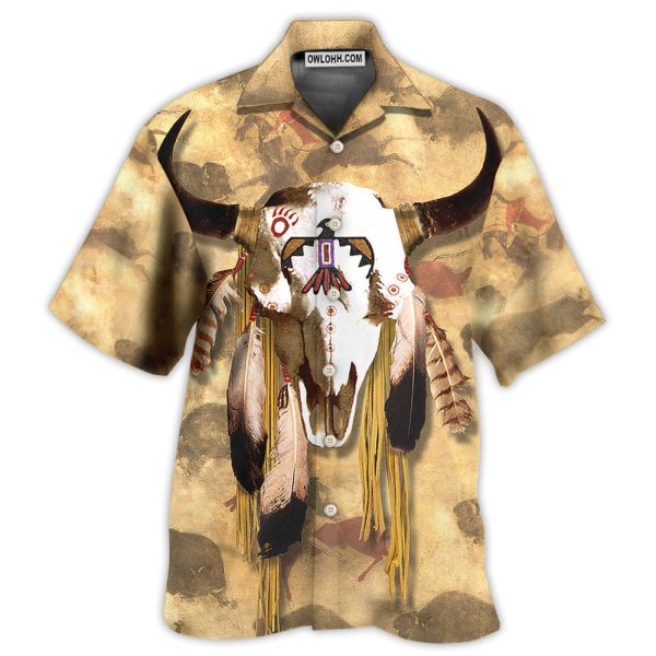 Native Skull Style Love Peace - Hawaiian Shirt Jezsport.com