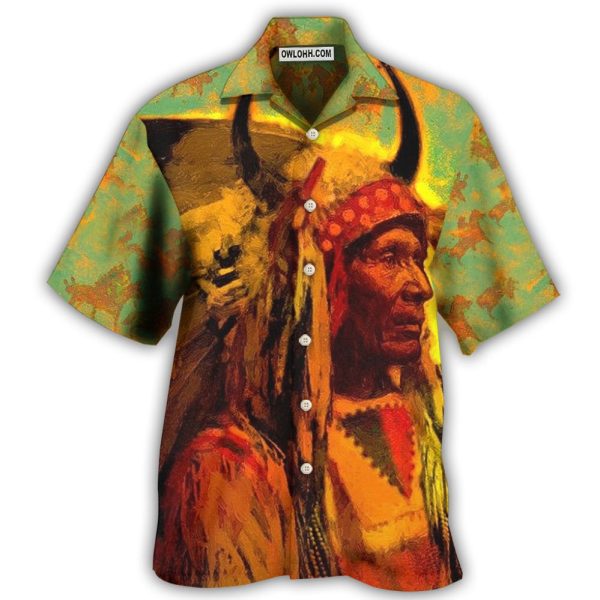 Native Style Love Peace Orange - Hawaiian Shirt Jezsport.com