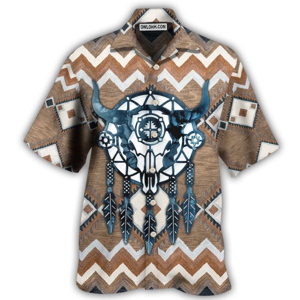 Native Style Love Peace Skull Dreamcather - Hawaiian Shirt Jezsport.com