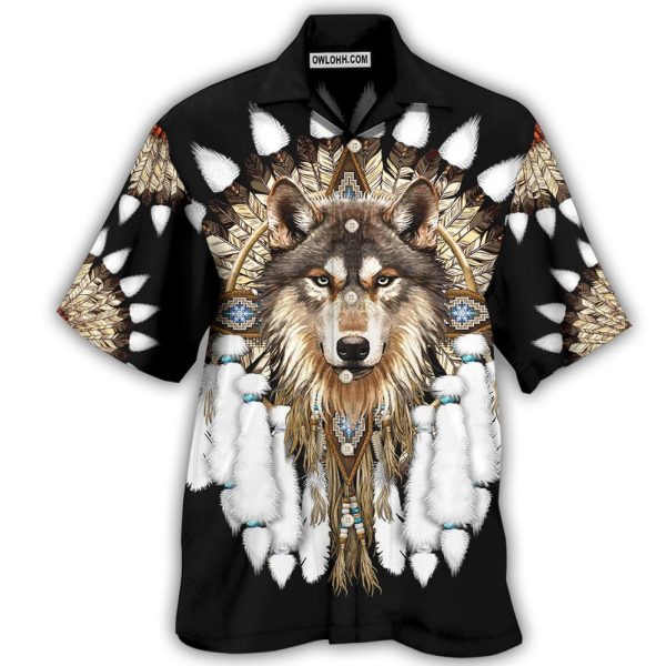 Native Wolf - Hawaiian Shirt Jezsport.com