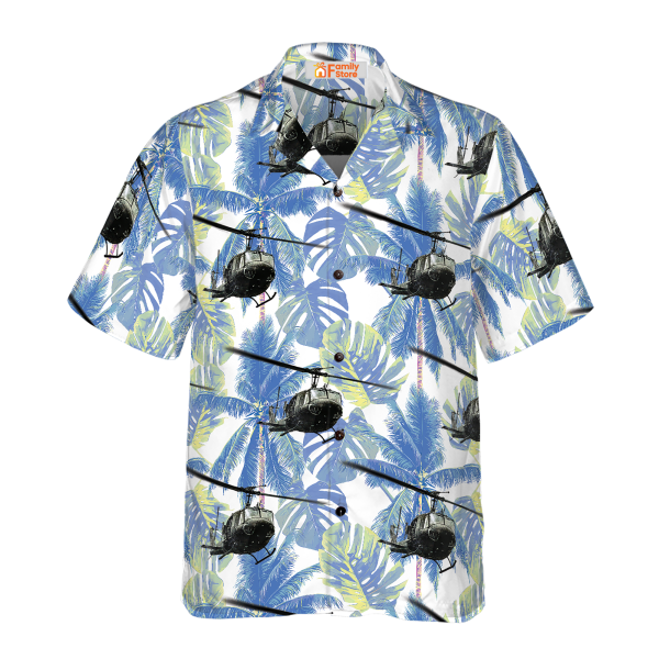 Navy Bell Twin Huey Hawaiian Shirt Jezsport.com