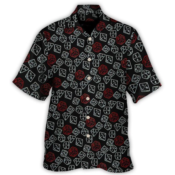 DnD Dice Red And White - Hawaiian Shirt Jezsport.com