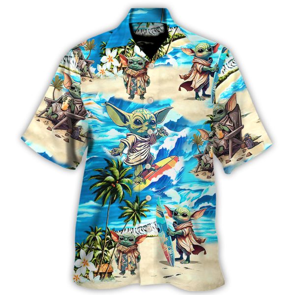 Baby Yoda Starwars Surfing - Hawaiian Shirt For Men, Women Jezsport.com