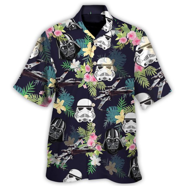 Starwars Darth Vader Stormtrooper Helmet Tropical Pattern - Hawaiian Shirt For Men, Women Jezsport.com