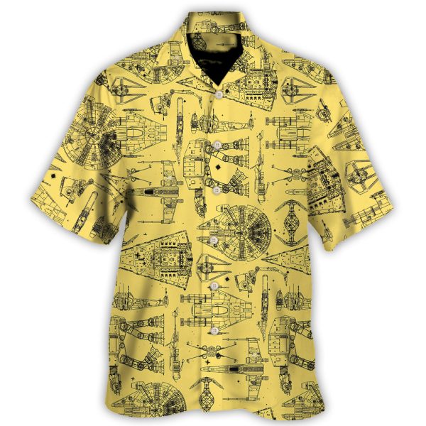 SPACE SHIPS Starwars YELLOW - Hawaiian Shirt For Men, Women Jezsport.com