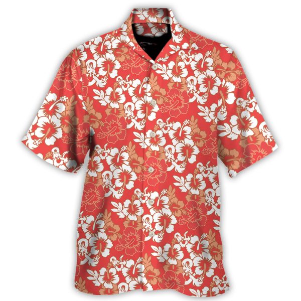 DnD Red Hawaiian Flower Style Pattern - Hawaiian Shirt Jezsport.com