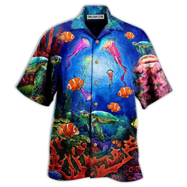 Ocean Wonderful Under Water World Blue Ocean - Hawaiian Shirt Jezsport.com