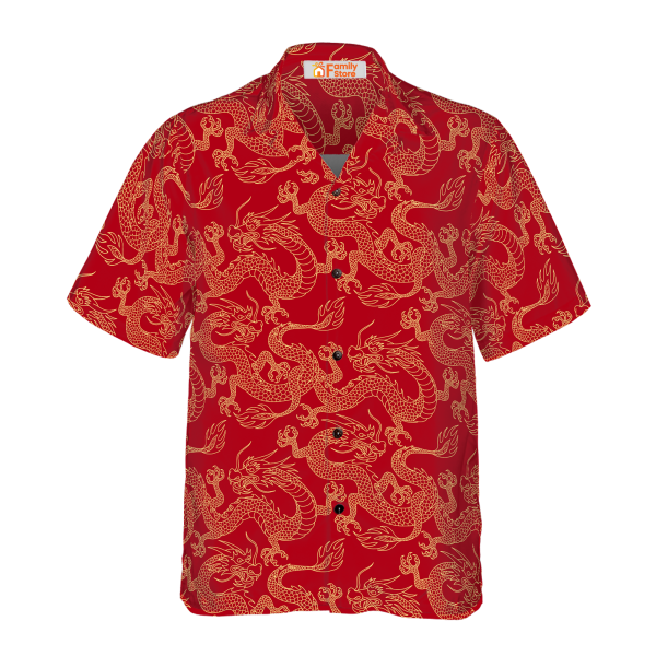 Oriental Dragon Red Hawaiian Shirt Jezsport.com