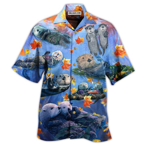 Otter Couple Love Happy - Hawaiian Shirt Jezsport.com