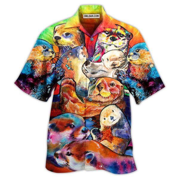 Otter Lovely Cute Animals - Hawaiian Shirt Jezsport.com