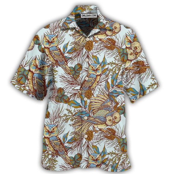 Owl Vintage Leaf Style - Hawaiian Shirt Jezsport.com