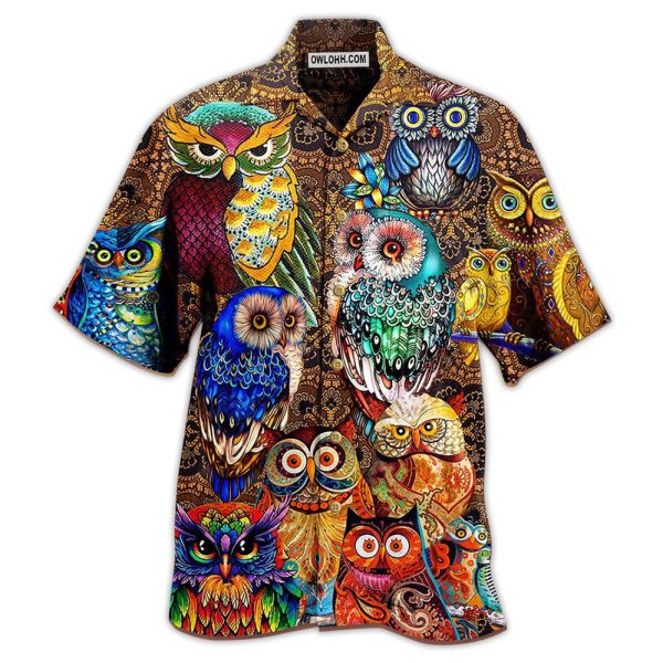 Owl Full Color Love Cool - Hawaiian Shirt Jezsport.com