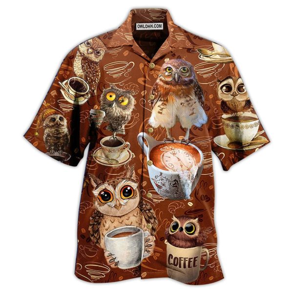 Owl Love Coffee Cool - Hawaiian Shirt Jezsport.com