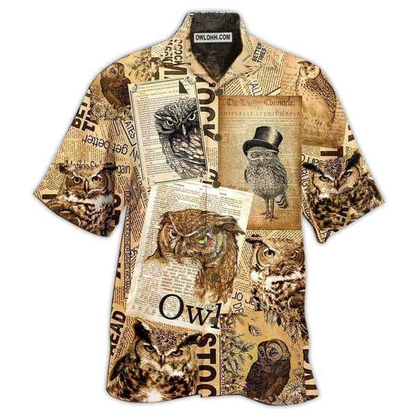 Owl Paper Retro Vintage - Hawaiian Shirt Jezsport.com