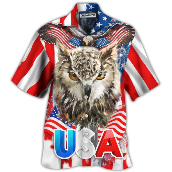 Owl America Independence Day - Hawaiian Shirt Jezsport.com