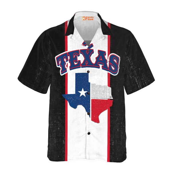 Patriotic Texas Map Hawaiian Shirt, Texas Flag Pattern State Of Texas Map Shirt Jezsport.com