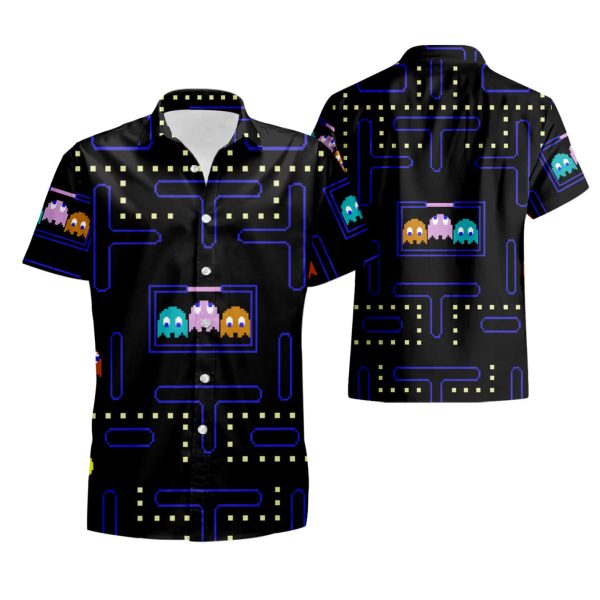 Pac-Man Video Game Hawaiian Shirt summer shirt Jezsport.com