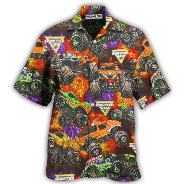 Monster Truck Packed Monster Style Trucks - Hawaiian Shirt Jezsport.com