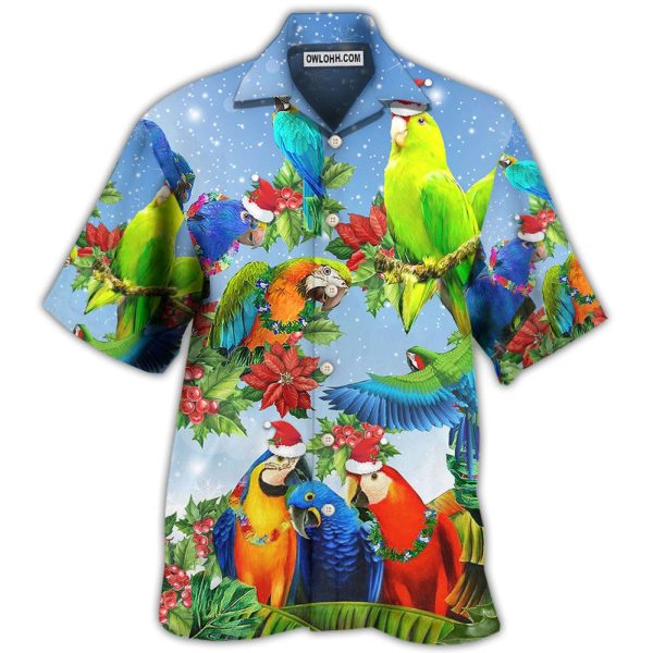 Parrot Couple Merry Christmas - Hawaiian Shirt Jezsport.com