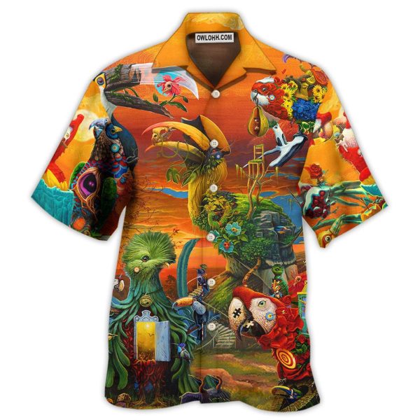 Parrot In A Flock Of A Pigeon - Hawaiian Shirt Jezsport.com