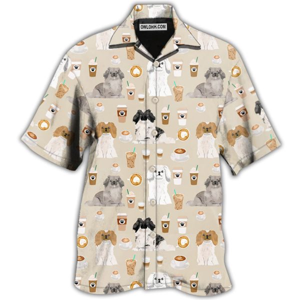 Pekingese Dog And Coffee Basic - Hawaiian Shirt Jezsport.com