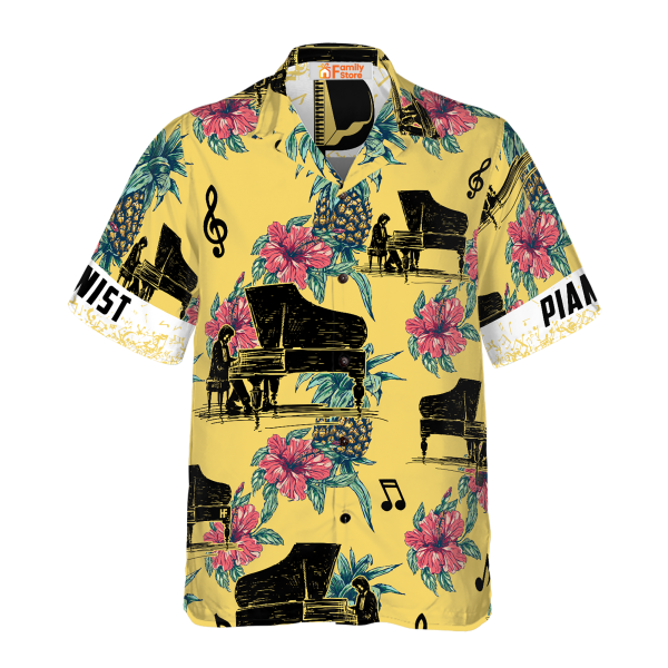 Pianist Pineapple Seamless Pattern Custom Hawaiian Shirt Jezsport.com