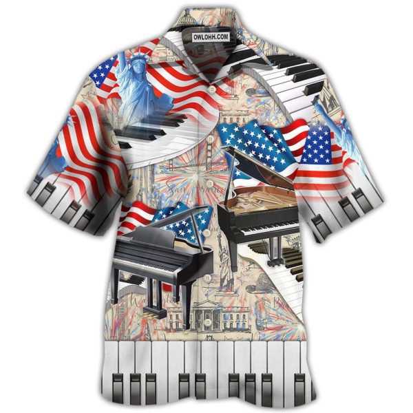 Piano Music Independence Day - Hawaiian Shirt Jezsport.com