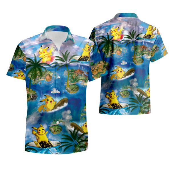 Pikachu Surfing Hawaiian Shirt summer shirt Jezsport.com