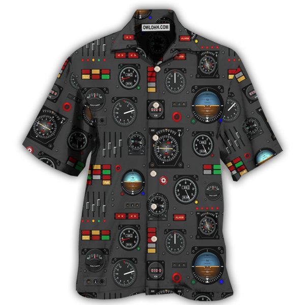 Pilot Watch Airplane Instrument Panel With Black Style - Hawaiian shirt Jezsport.com