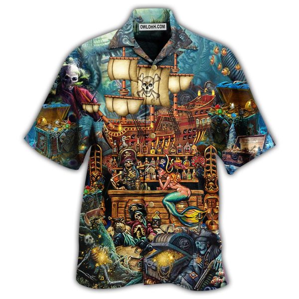 Skull Pirate Treasure Night On The Sea Style - Hawaiian Shirt Jezsport.com