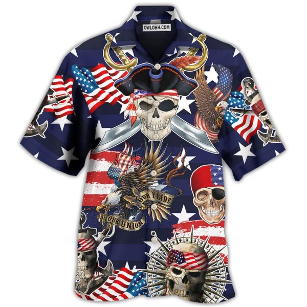 Pirate Skeleton America Independence Day - Hawaiian Shirt Jezsport.com