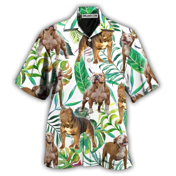 Pitbull And Tropical Leaf - Hawaiian Shirt Jezsport.com