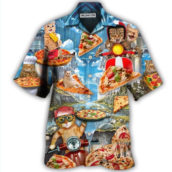 Cat Pizza Cat Funny Style - Hawaiian Shirt Jezsport.com