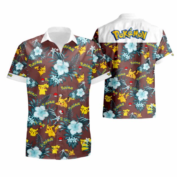 Pokemon Hawaii Shirt Summer Button Up Shirt summer shirt Jezsport.com