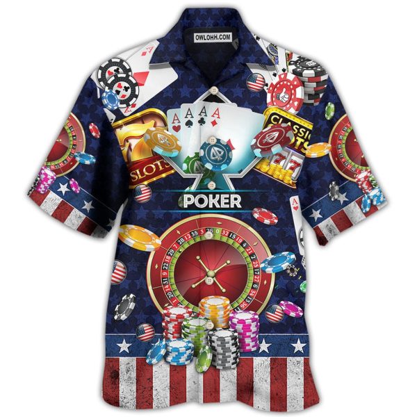 Poker US Flag Independence Day - Hawaiian Shirt Jezsport.com