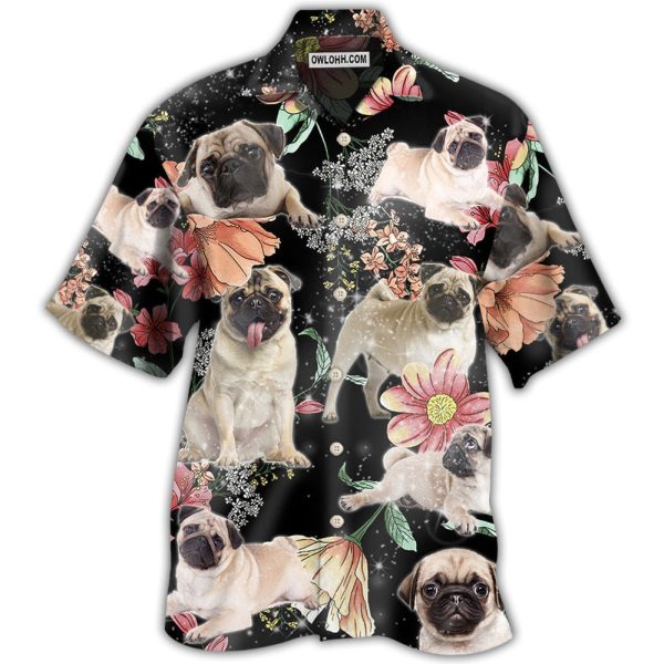 Pug Tropical Floral Style - Hawaiian Shirt Jezsport.com