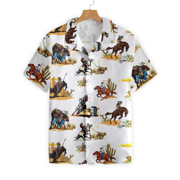 Texas Native Western Rodeo Seamless Pattern Hawaiian Shirt Jezsport.com