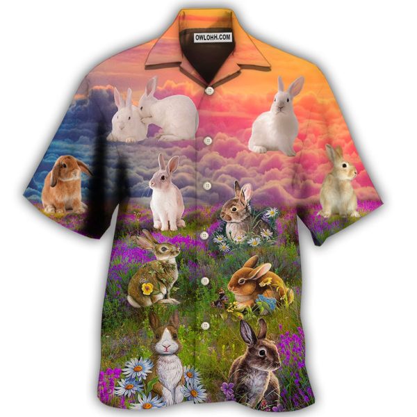 Rabbit Beautiful Floral Grass - Hawaiian Shirt Jezsport.com