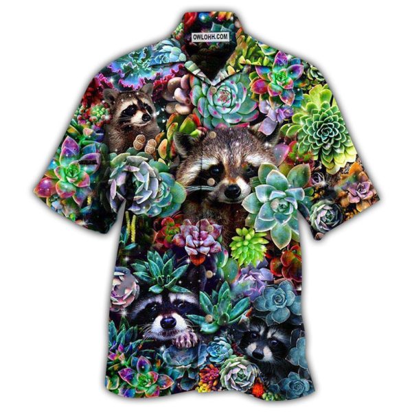 Raccoon Animals Succulent - Hawaiian Shirt Jezsport.com