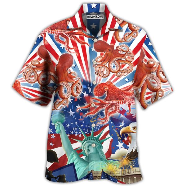 Octopus USA Independence Day - Hawaiian Shirt Jezsport.com