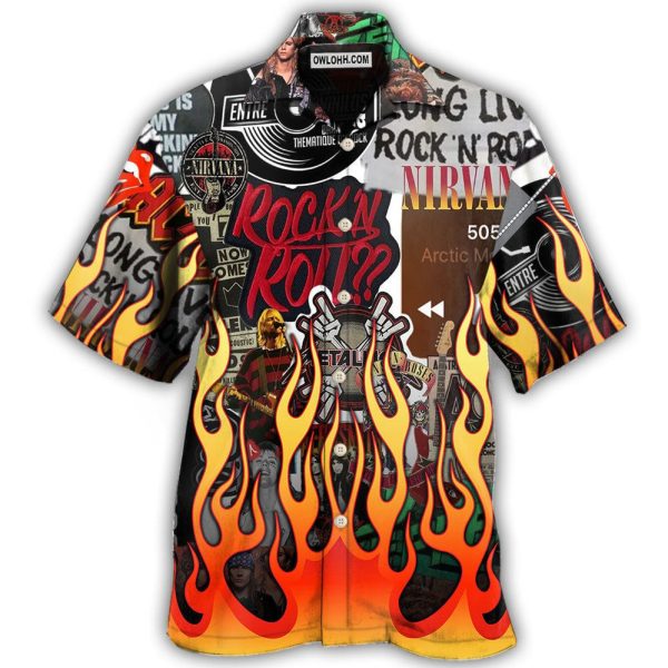 Music Rock Music Red Flame Chill - Hawaiian Shirt Jezsport.com