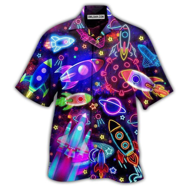 Rocket Galaxy Shoot For The Stars Glowing - Hawaiian Shirt Jezsport.com