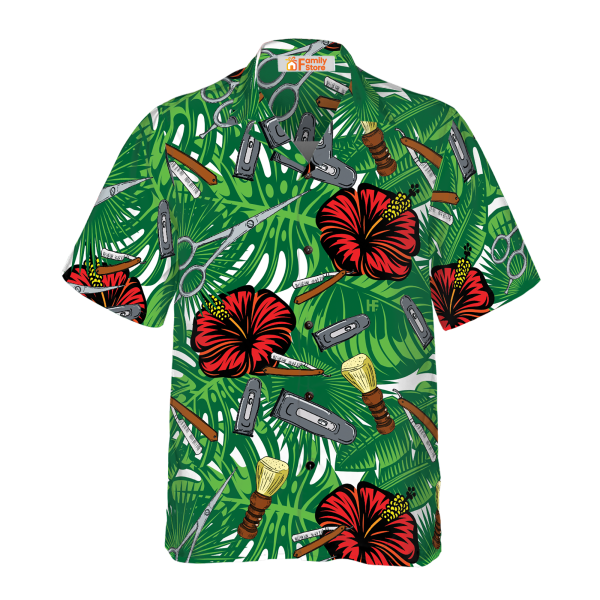 Rose Barber Tools Pattern V1 Hawaiian Shirt Jezsport.com