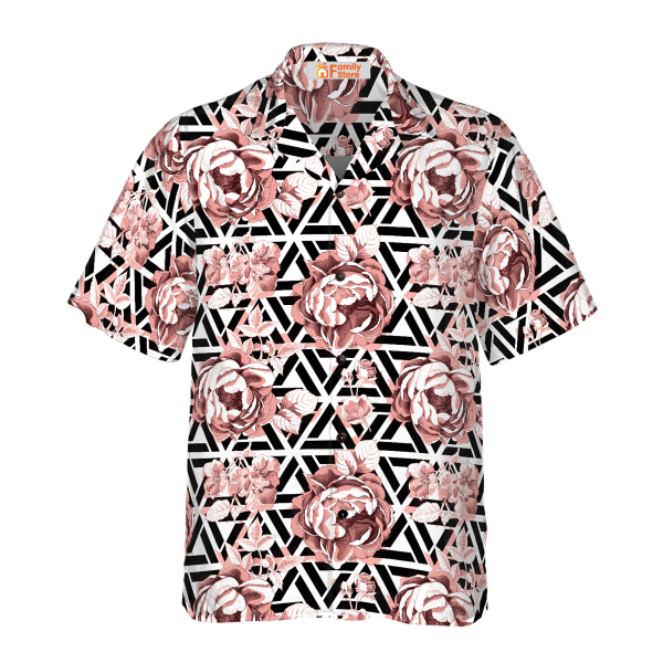 Rose Gold Flowers Hawaiian Shirt Jezsport.com