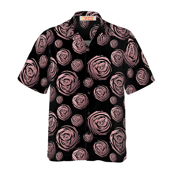 Rose Gold In Black Hawaiian Shirt Jezsport.com