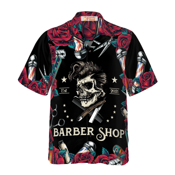 Rose & The Barber Skull Hawaiian Shirt Jezsport.com