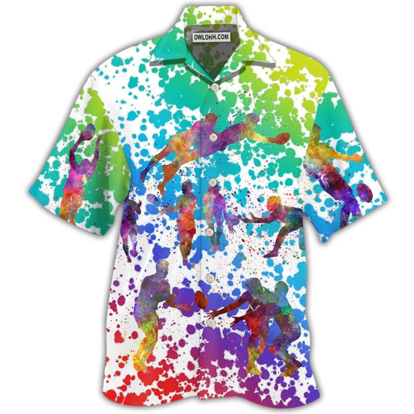 Rugby Colorful Painting - Hawaiian Shirt Jezsport.com